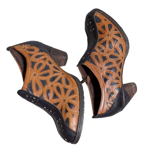 L’Artiste by Spring Step Arabella leather bootie stacked heel western size 37 - Picture 4 of 11